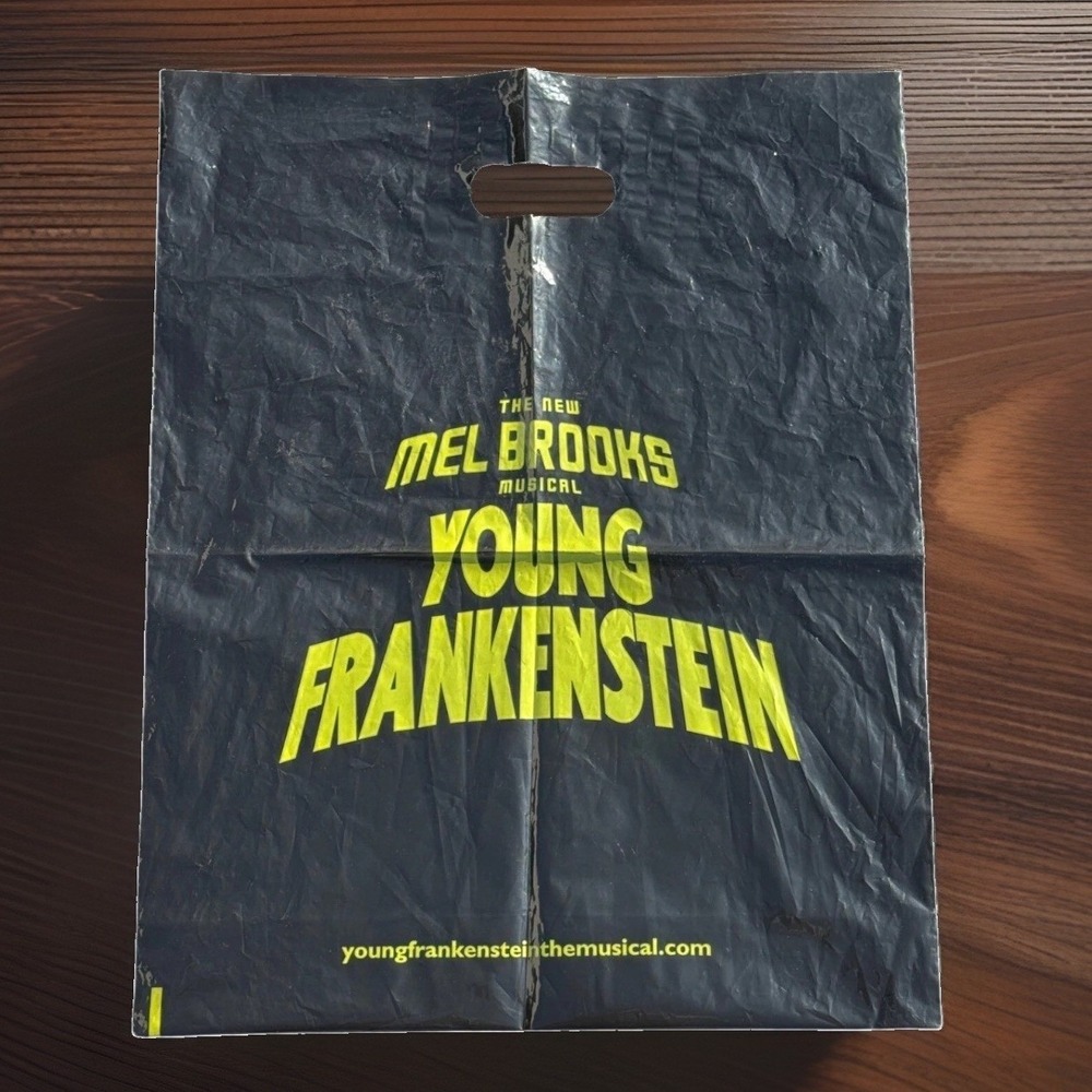 Young Frankenstein Musical Souvenir Gift Bag Broadway Theater Black Yellow